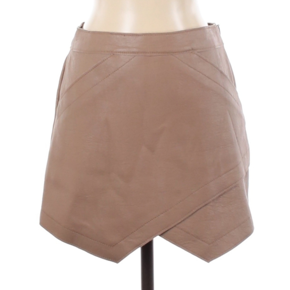 BCBGMaxAzria Faux Leather Envelope Mini Skirt
